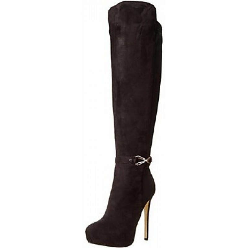 Women's Shoes Fleece / Leatherette Stiletto Heel Fashion Boots Boots Office & Career / Party & Evening / Dress Black