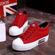 Women's Shoes Canvas Platform Comfort Fashion Sneakers Outdoor / Casual Black / Blue / Red / White