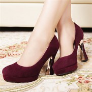 Women's Heels Fall Platform Suede Casual Chunky Heel Others Black / Burgundy Others