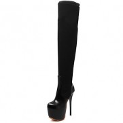 Women's Boots Spring/Fall /Winter Fashion Boots Synthetic Party & Evening / Casual Stiletto Heel Black Snow Boots