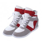 Women's Sneakers Spring / Fall Wedges Canvas Outdoor / Casual Wedge Heel Lace-up Black / Gray Others